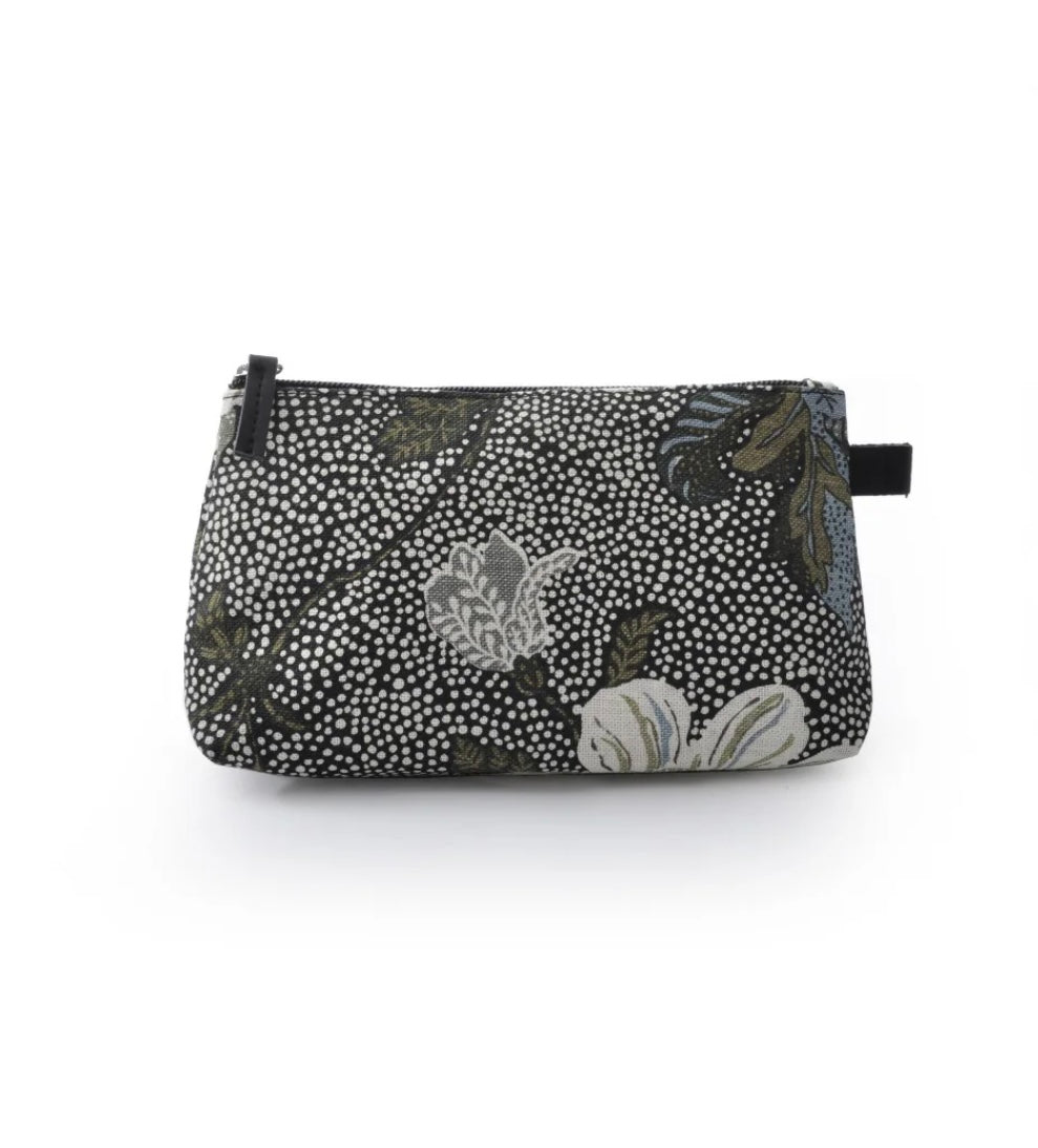 Sminkväska svart Cosmetic Bag ”Flower Linen” (S), Ceannis