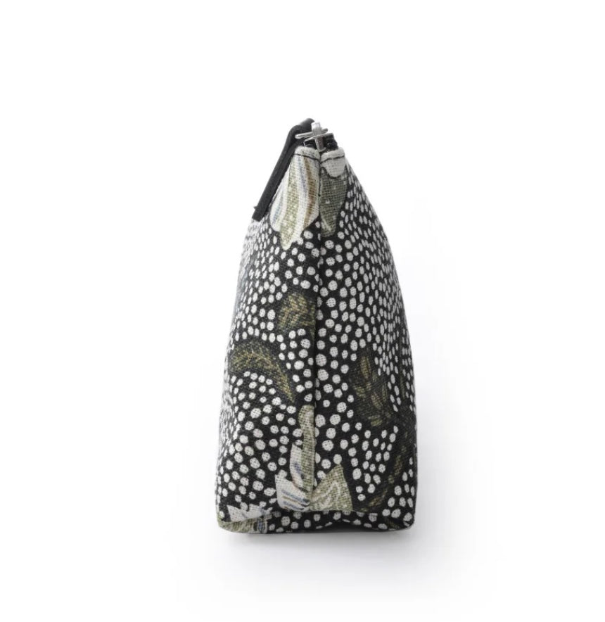 Sminkväska svart Cosmetic Bag ”Flower Linen” (S), Ceannis