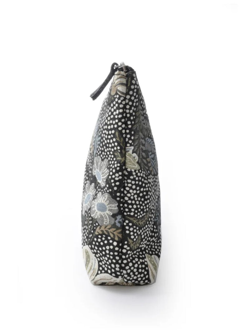 Sminkväska svart Cosmetic Bag ”Flower Linen” (S), Ceannis