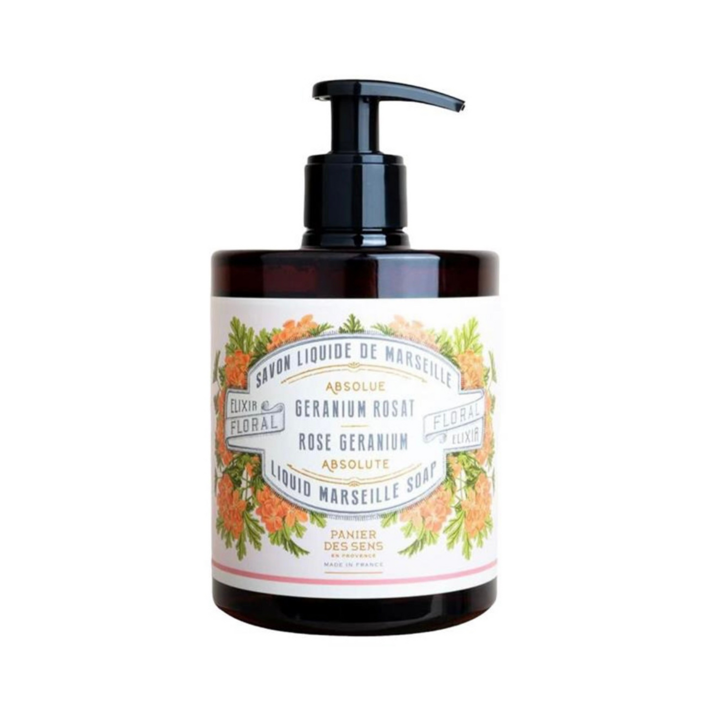 Lyxig handtvål Ros Marseille Soap Rose Gerannium, Panier Des Sens 500ml
