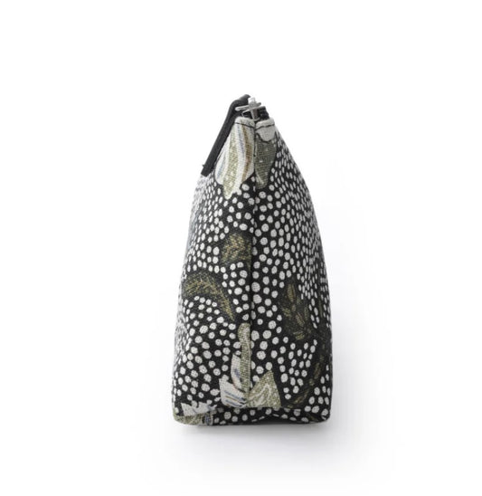 Sminkväska svart Cosmetic Bag ”Flower Linen” (M), Ceannis